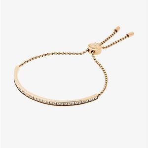 Michael Kors Cubic Zirconia Gold Tone Slider Bracelet